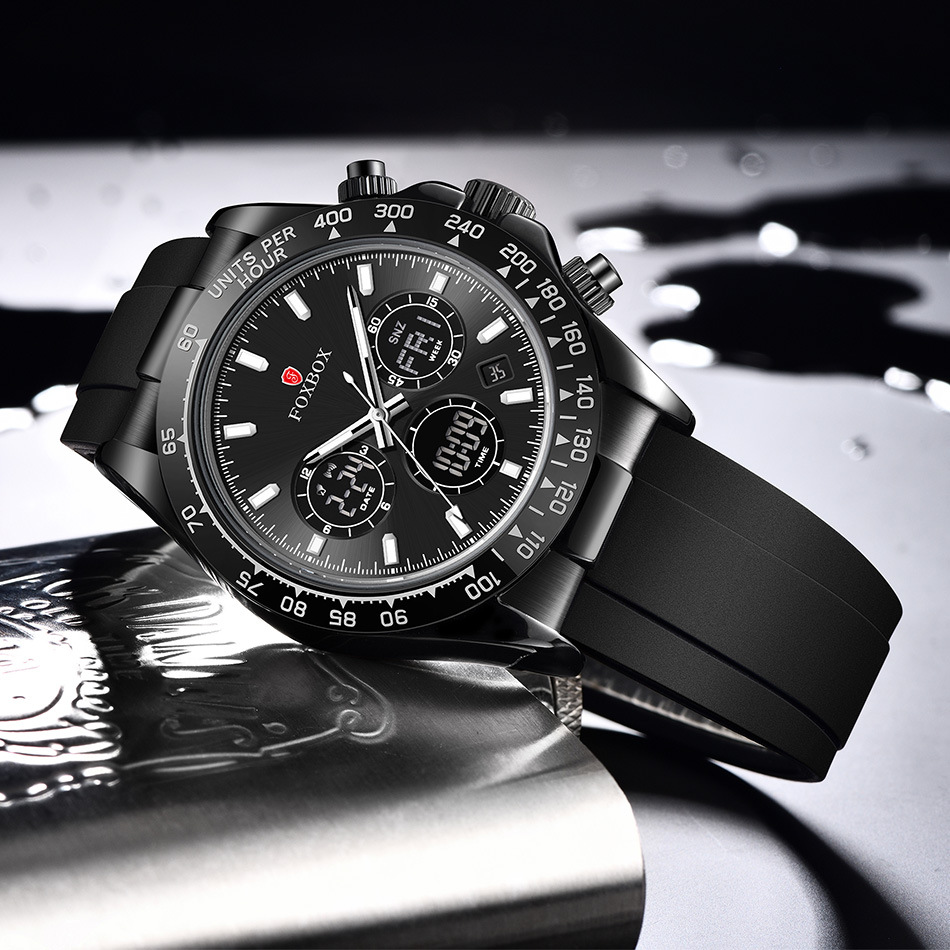 FOXBOX New Dual Display Multifunctional Electronic Watch Luminous Sports Fashion Digital Display Chronograph Watch 0055_voghion.com