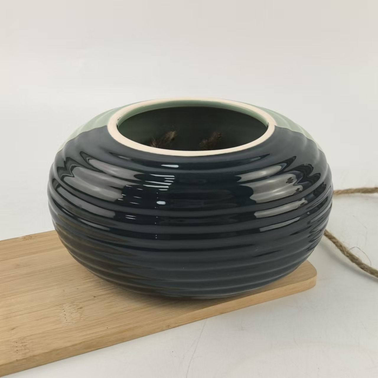 Alimentador de aves de cerámica personalizado, bebedero colgante redondo, peonía, loro, jaula para pájaros, suministros para pájaros, nido para dormir