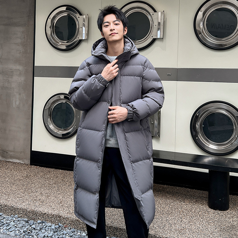 Invierno de alta gama engrosado chaqueta de pluma antifríaco chaqueta de pluma blanca ropa de trabajo chaqueta de pluma para hombres personalizada