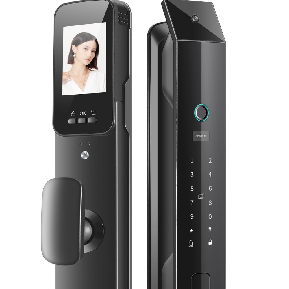 Cerradura de huella digital fábrica al por mayor 3D reconocimiento de la cara cerradura inteligente antirrobo puerta cerradura inteligente hogar