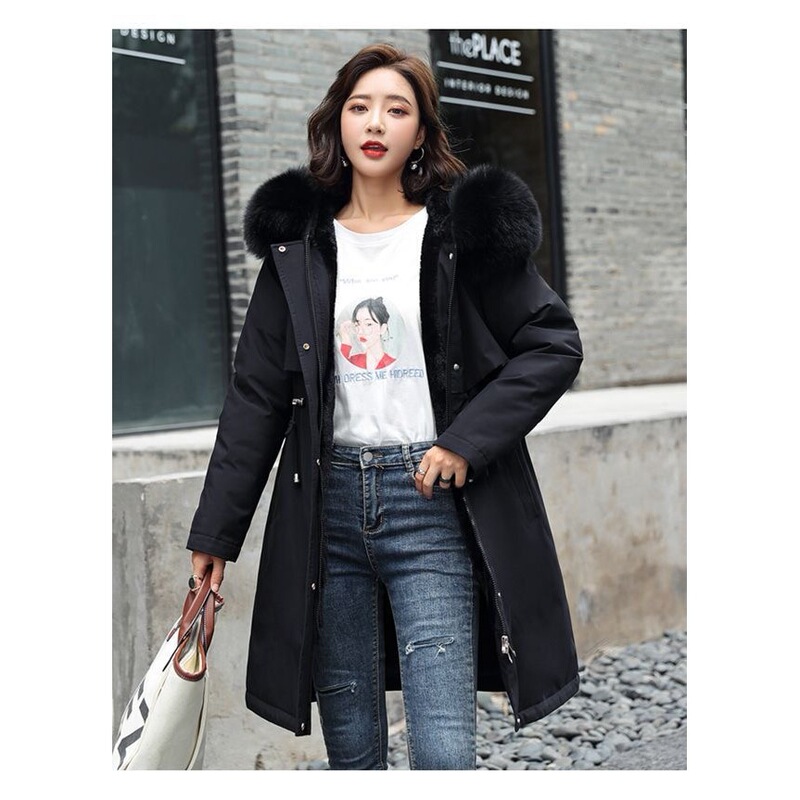 New Winter Parka for Women, Mid-Length, 2026 Style, Fleece-Lined, Plus-Size, Stylish Cotton Coat, Trendy Outerwear New Winter Parka for Women, Mid-Length, 2026 Style, Fleece-Lined, Plus-Size, Stylish Cotton Coat, Trendy Outerwear
