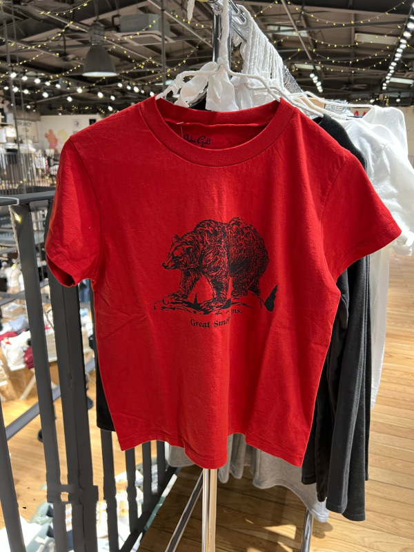 BM style American retro cotton round neck red polar bear printed short sleeve T-shirt top for women BM style American retro cotton round neck red polar bear printed short sleeve T-shirt top for women