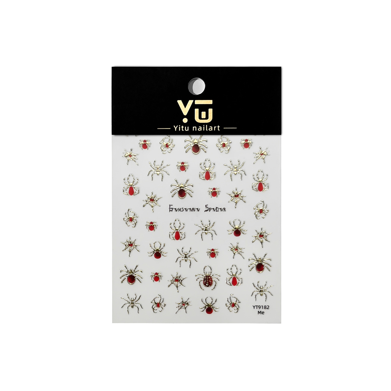 Hormiguita manicura pegatinas calientes telarañas rojas arañas animales fábrica de pegatinas Y2K al por mayor yt9182 image 6