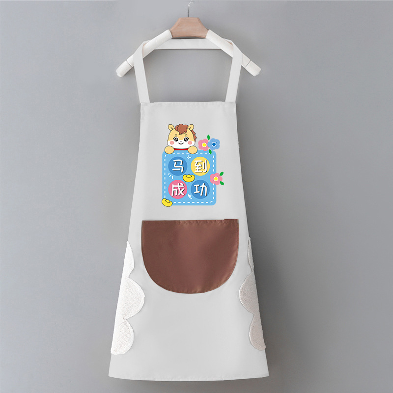 Una pieza de delantal de pvc, cocina personalizada, hogar, mujer de alto valor, impermeable y a prueba de aceite, media cintura, manga de cocina