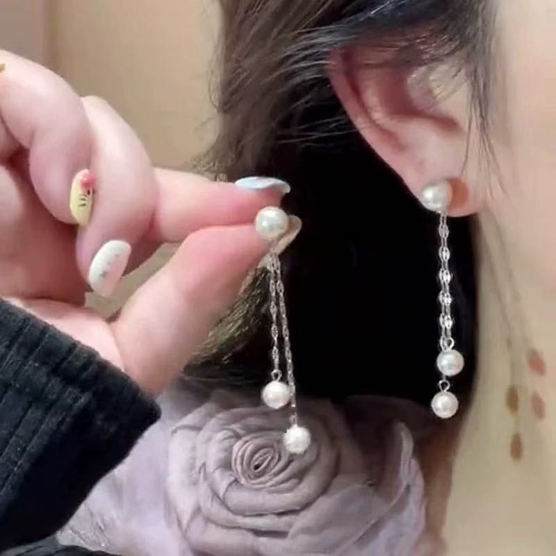 Design retro universal earrings pearl