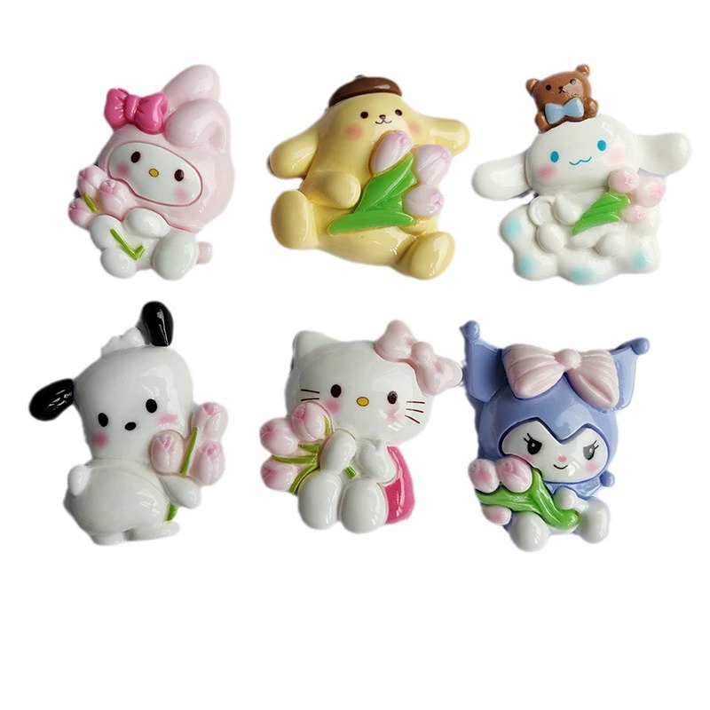 Резиновые аксессуары Sanrio — брелок для телефона и магнит на холодильник, ≈6×5,7 см, ручная работа