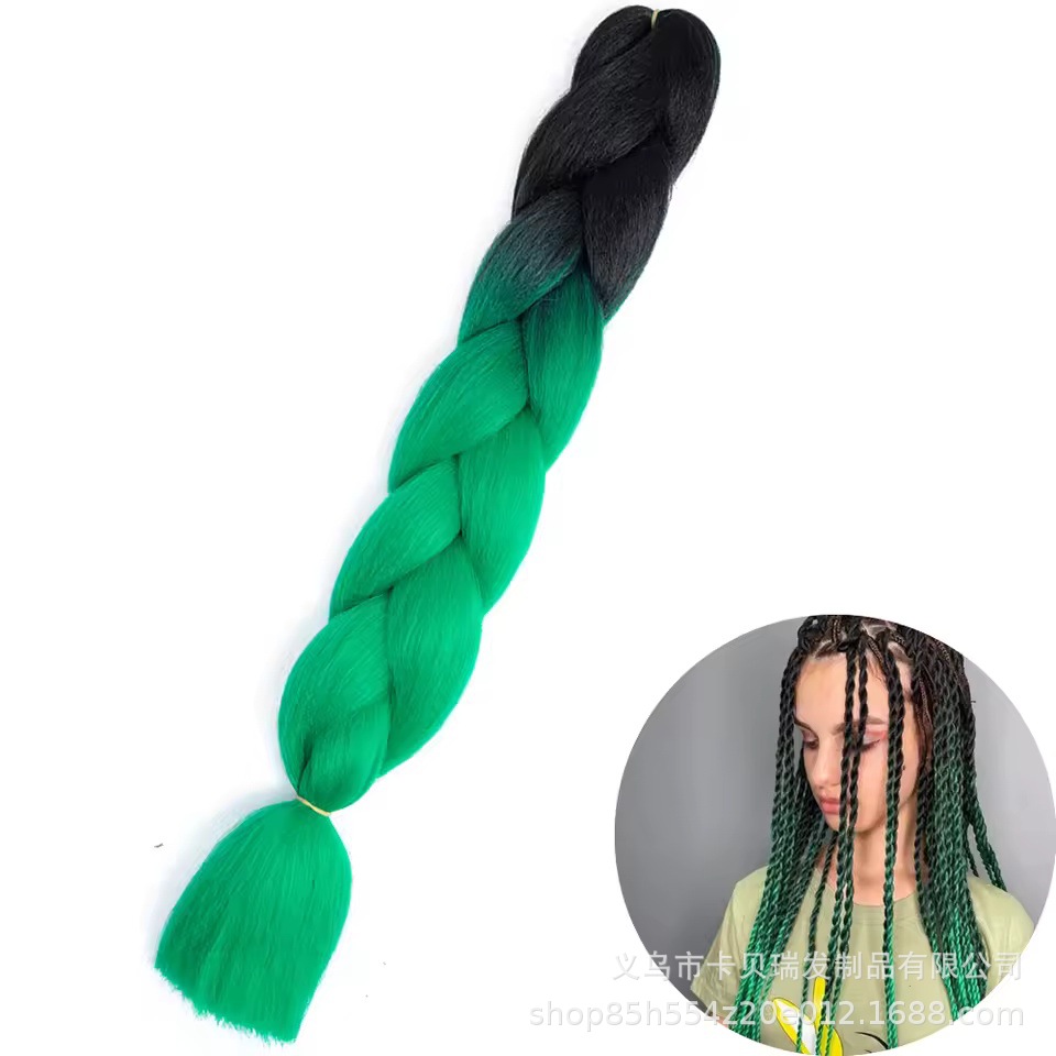 Xuchang pelucas al por mayor seda de alta temperatura teñido africano gran trenza jumbobraid fibra química colorida trenza sucia venta caliente