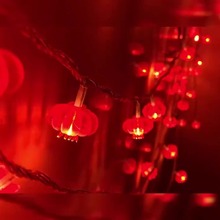 LED红灯笼遥控灯串装饰用品元宵春节灯笼批跨境专供户外防水灯串
