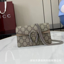 新品Dionysus酒神虎头扣mini帆布老花链条单肩包斜挎包女包外贸