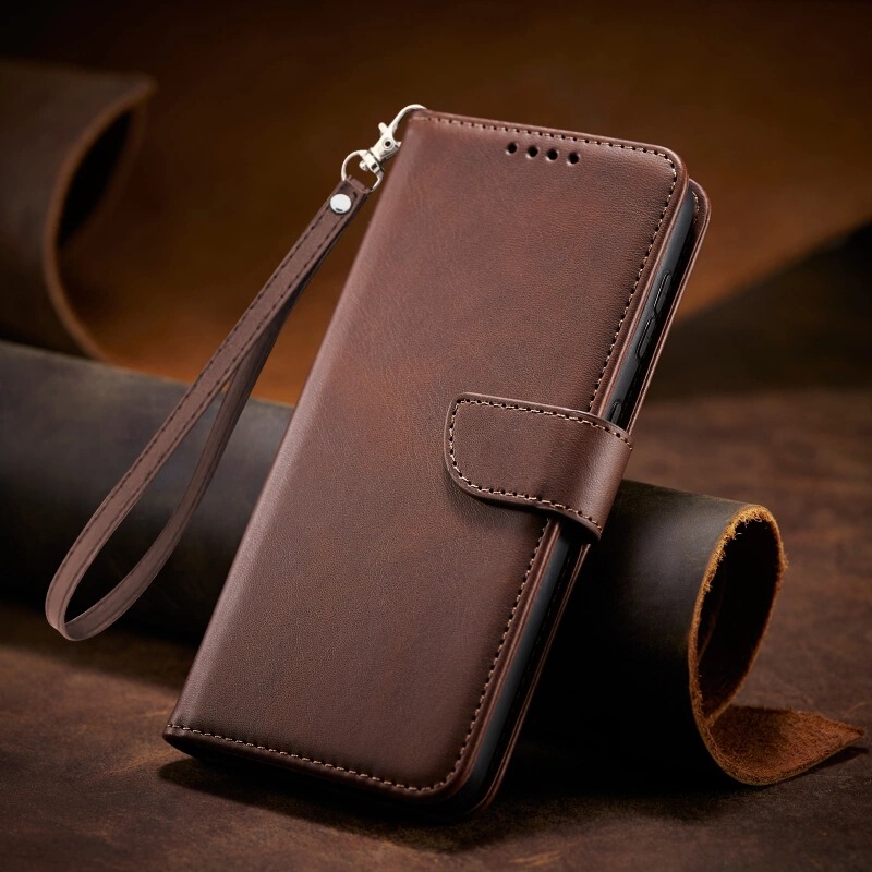 Apple 17 Mobile Phone Case Iphone16E Suitable for 17Promax Flip-Top Leather Case 17Air Calf Pattern Wallet Style