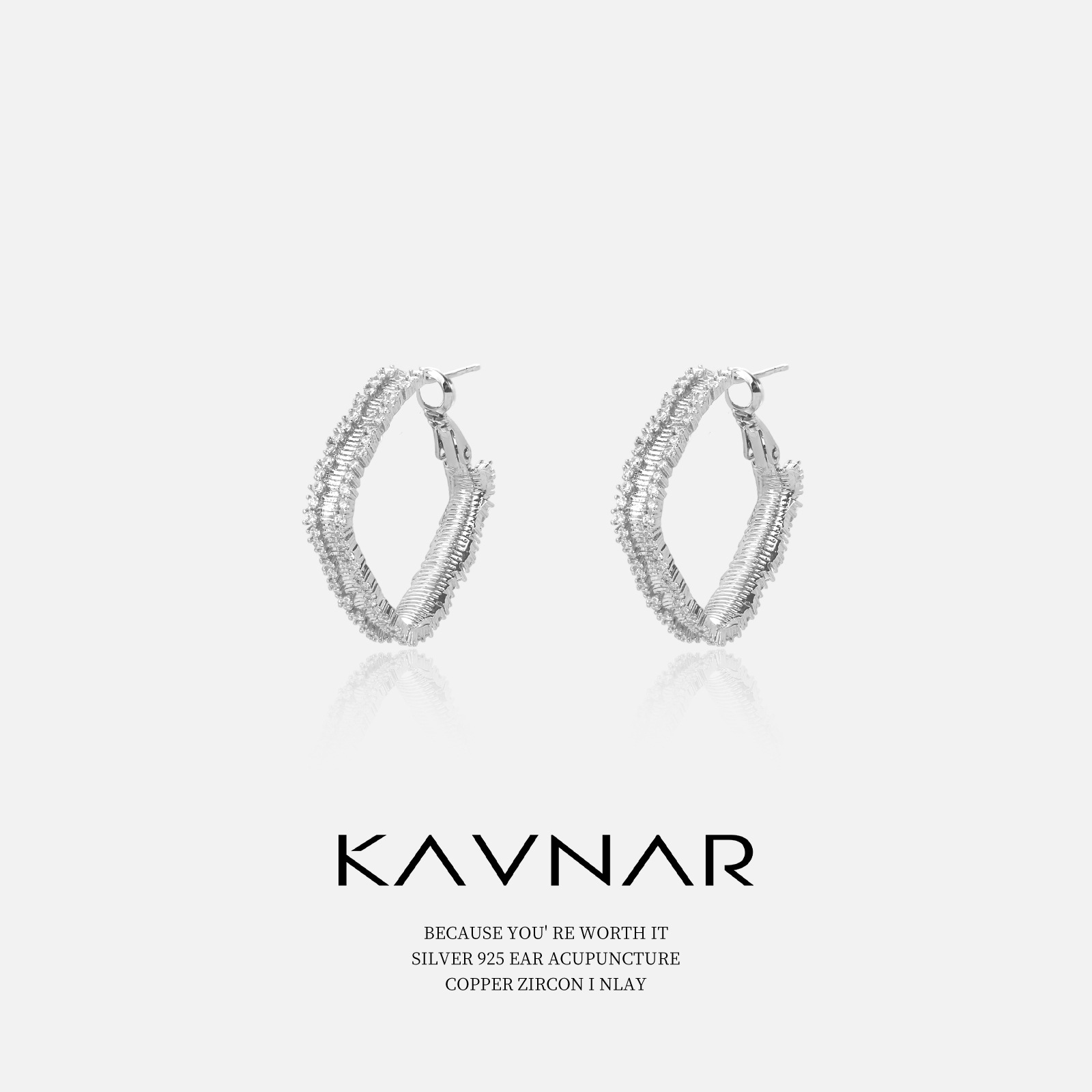 European and American Accessible Luxury Style Zircon Texture Geometric Earrings 925 Sterling Silver Needle Earrings Fashion Earrings for Women with High-End Sense