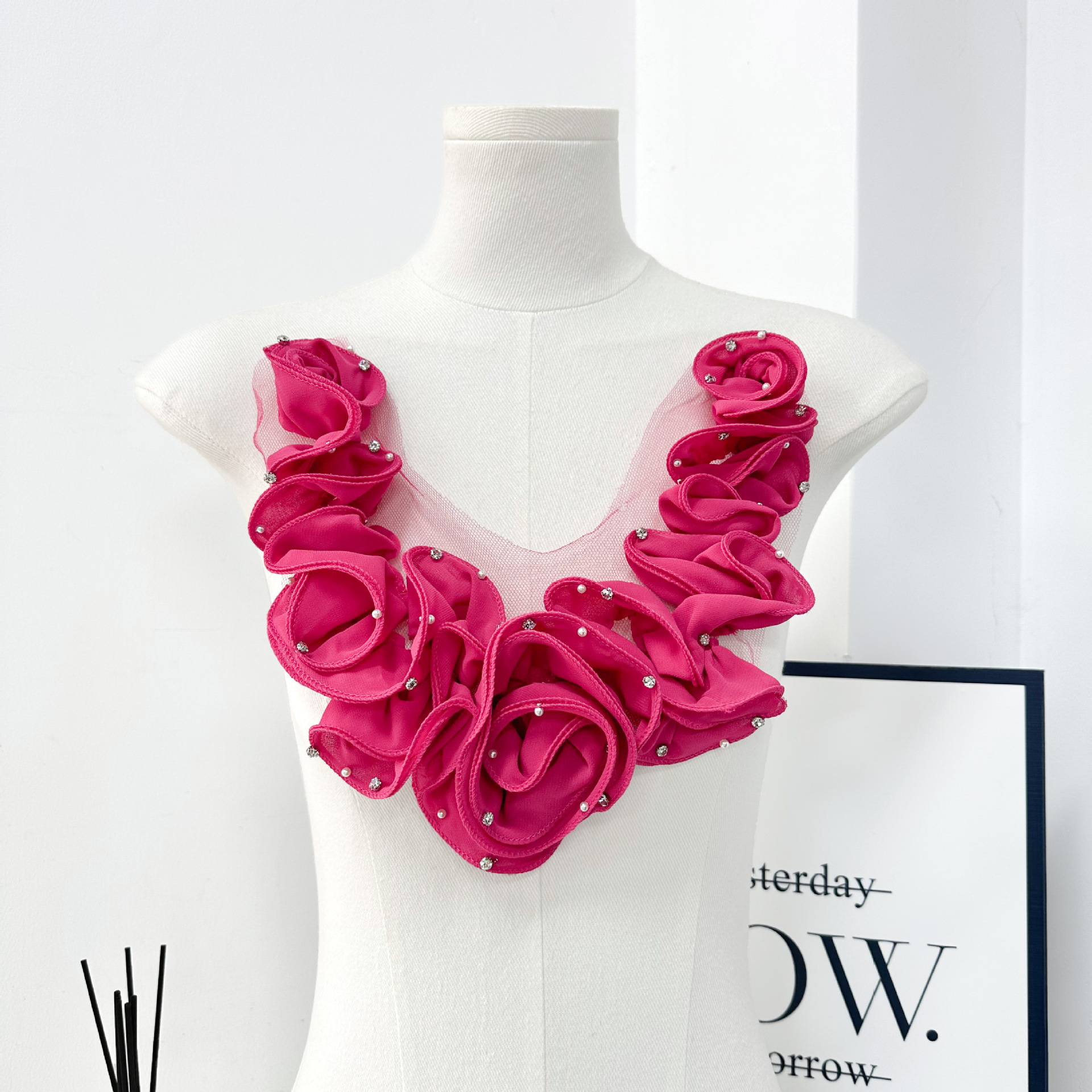 Flores transfronterizas supergranas auriculares estereoscópicas flores estereoscópicas accesorios de flores grandes vestidos de boda material de traje de baile