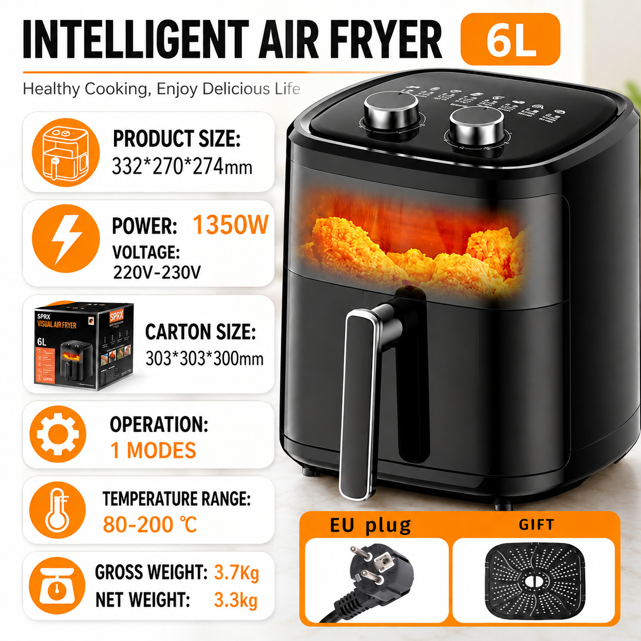 Réglementation européenne de la friteuse mécanique à double rotation noire visible sur 6L