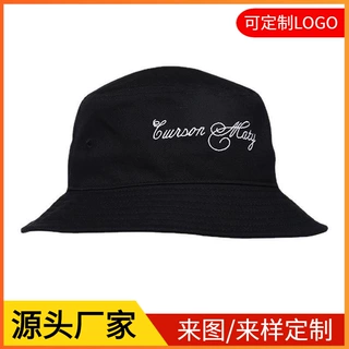 纯色棉刺绣日系百搭帽子渔夫帽女百搭春夏大牌盆帽渔夫帽定制logo