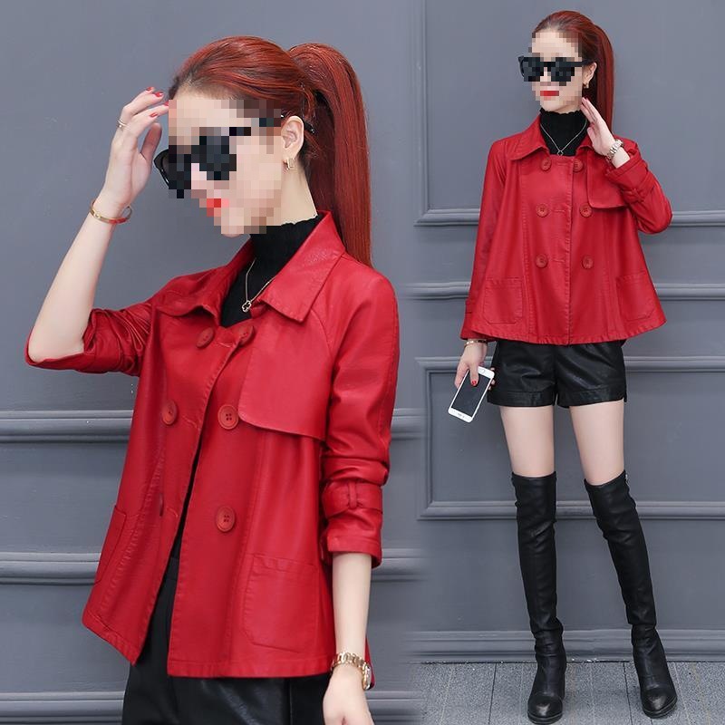 皮衣外套女韩版新款女装皮衣短款宽松休闲百搭机车秋冬皮夹克