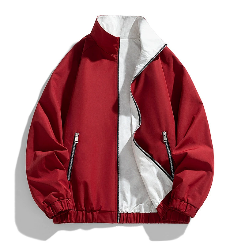 2024 осенний новый тренд молодежная двухсторонняя куртка дикий прилив повседневная куртка мужской воротник куртка мужской