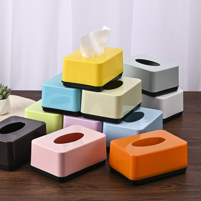 シンプルなプラスチック広告ティッシュボックスカスタムロゴホテルトイレナプキン箱長方形引き出し箱卸売り|undefined