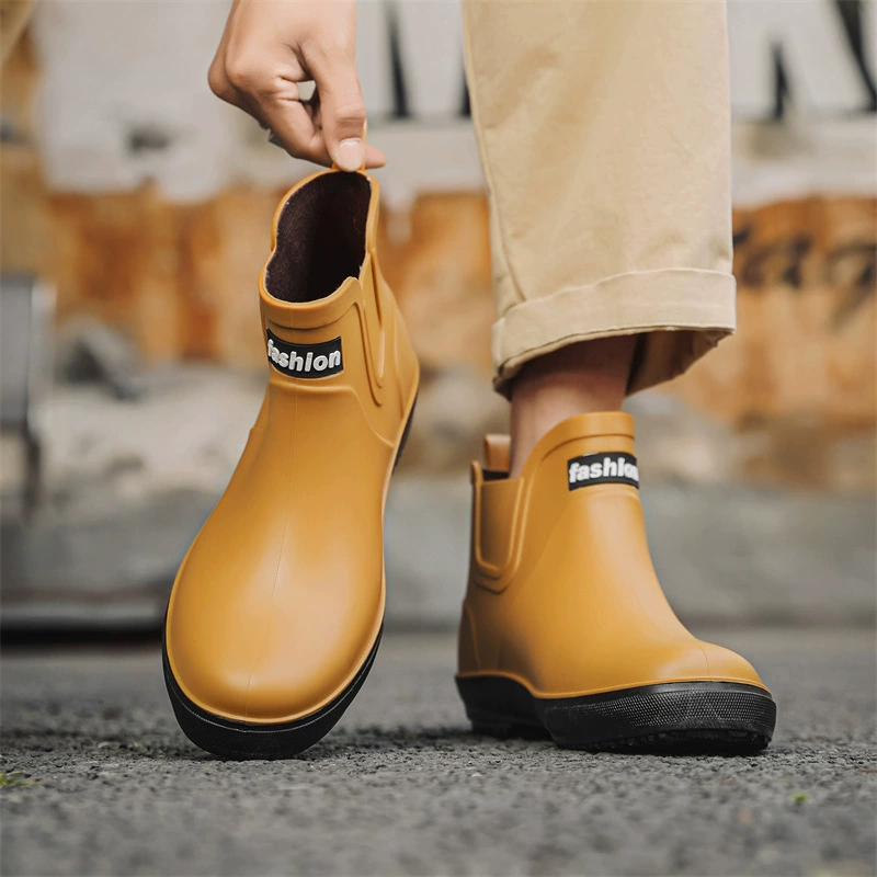 Модные мужские резиновые сапоги через границу, короткая верхняя одежда «Челси», универсальные водные сапоги, удобная нескользящая кухонная резиновая обувь на мягкой подошве для мужчин