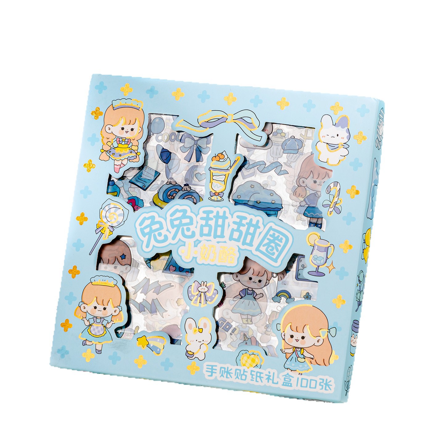 Kit de 100 pegatinas para diario PET transparente, impermeables y sin marcas – diseño cute, para DIY decorativo.