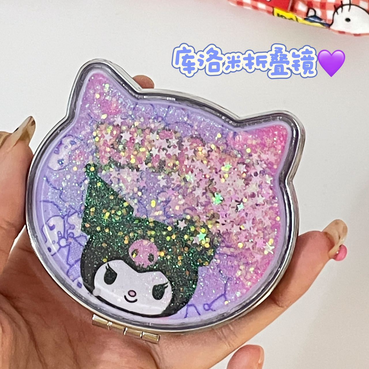Handheld small double-sided folding mirror