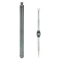 大展 攜便式不鏽鋼雙頭粉刺針2件套暗瘡針美容工具祛痘痘針去黑頭