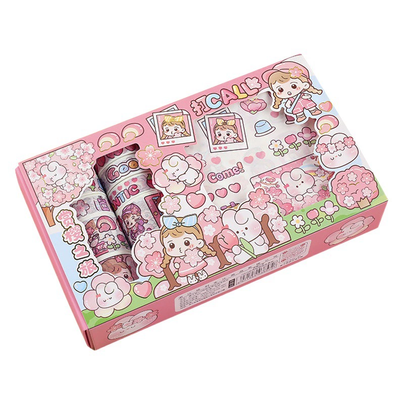 Каштан Джун Дженни кролик вишневый цвет серии 10*10 клейкая лента наклейка Подарочная коробка костюм ручной счет материал декоративные наклейки