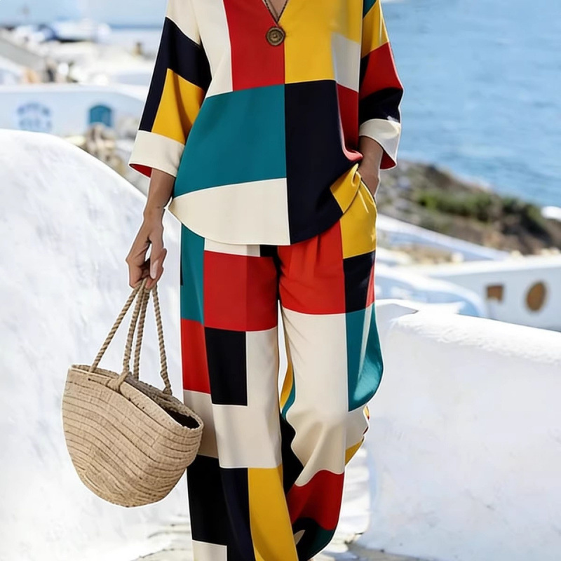 2026 Kaftan European and American New Vintage Bohemian Exotic Style Long Sleeve Button Casual Pants Dress French Style 2026 Kaftan European and American New Vintage Bohemian Exotic Style Long Sleeve Button Casual Pants Dress French Style