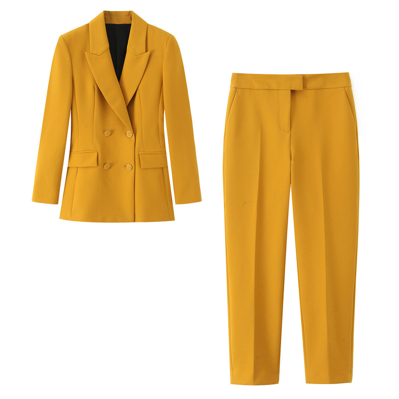 Zg Export New Women's Suit Jacket with Shoulder Pads and Slim Pants 8765656 8145656