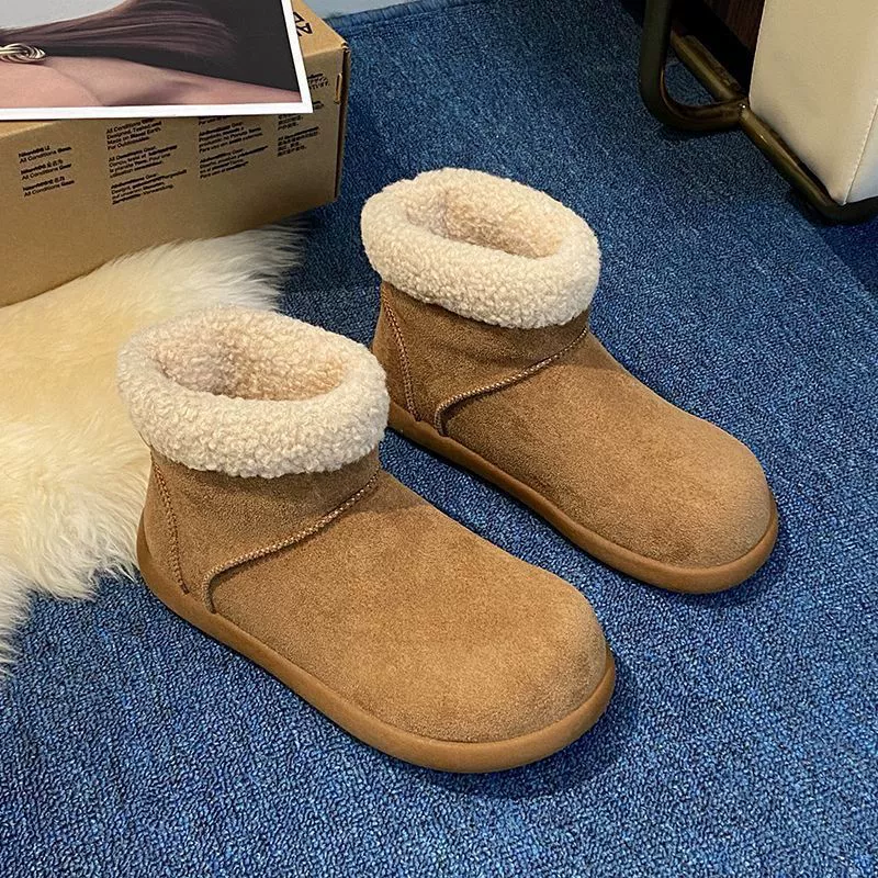 Winter fleece low boots platform, keep warm footwear
