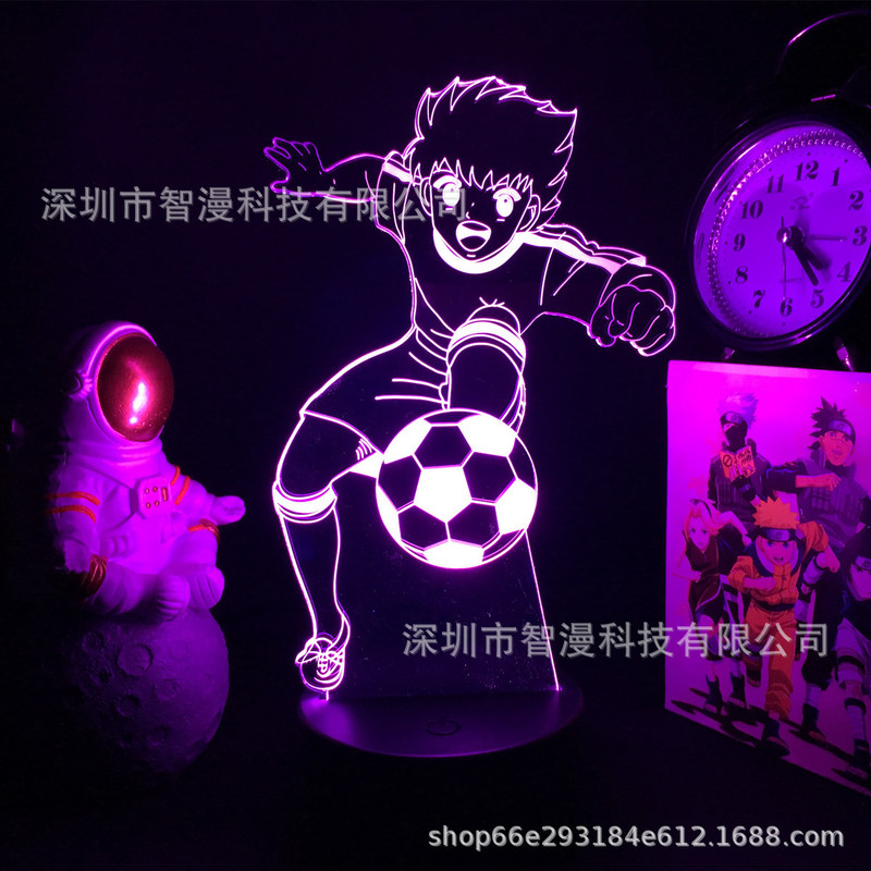 Cross-border new football General 3D night light touch remote control LED stereo table lamp desktop decoration creative gift