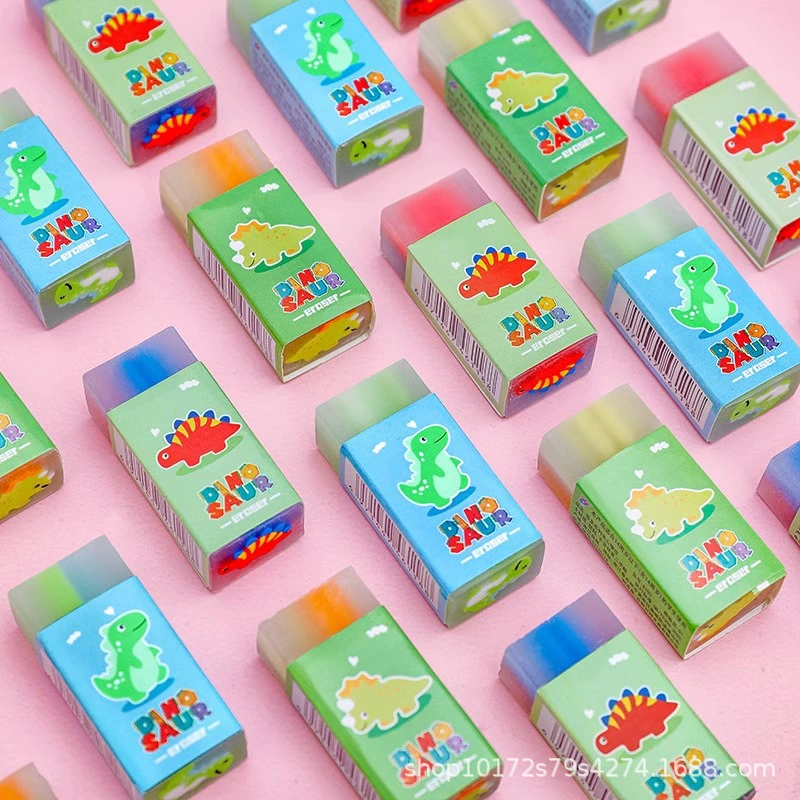 Cute cartoon eraser for students, dinosaur, pencil, E18