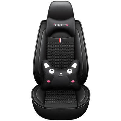 Four Seasons Pad | Ice Silk Four-Season Universal - all-black-cartoon-version-single-seat-general