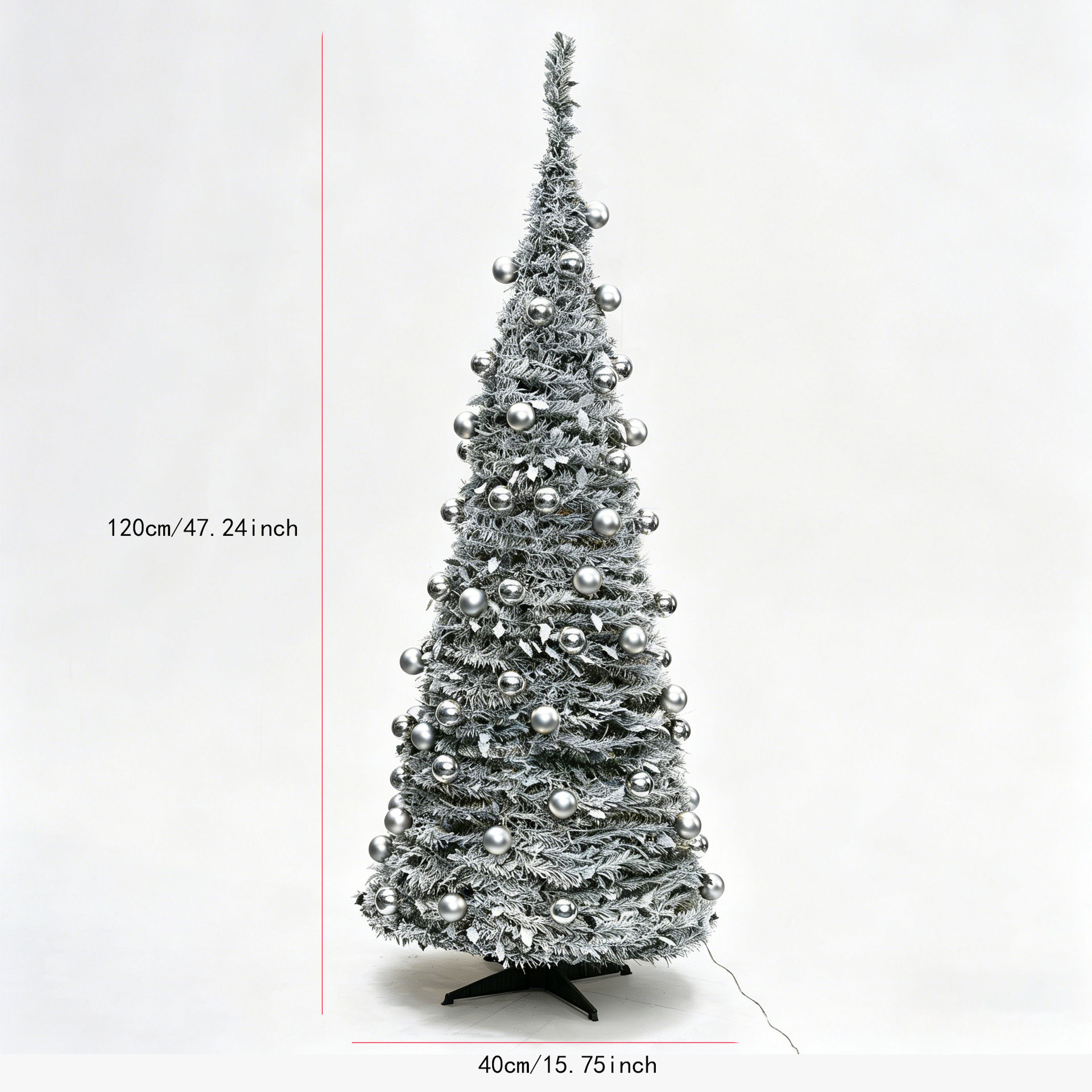 Navidad transfronteriza helicoidal set oro y plata cinta árbol retráctil plegable fácil de ensamblar decoración de árbol de Navidad