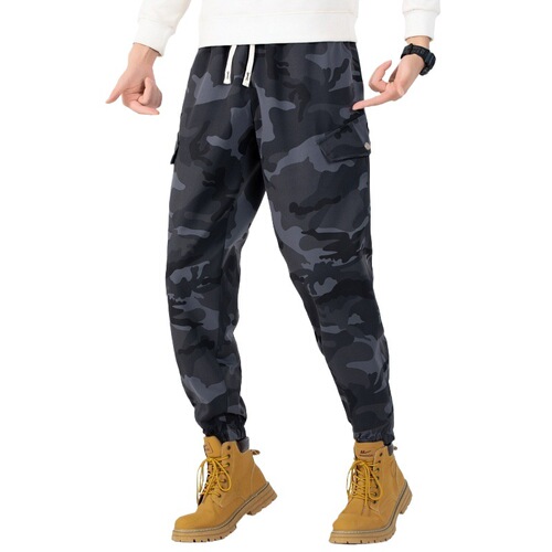 Japanese-style camouflage work pants for men, autumn new trendy brand all-match ankle-tight pants, high-street edgy and cool casual trousers.