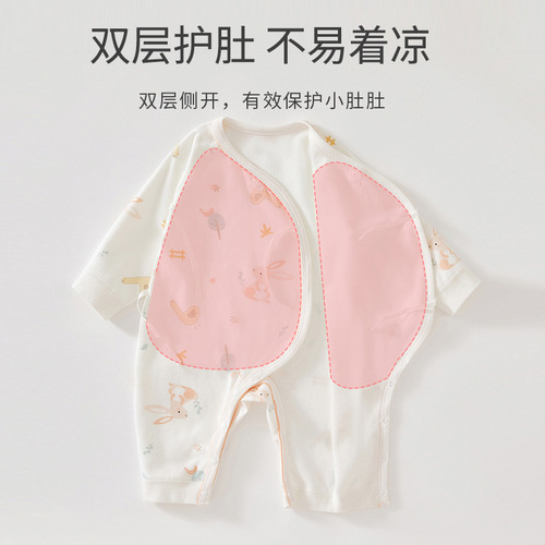 Baby and Toddler Clothes Crawling Suit and Monk's Robe, Skeleton-Free Butterfly Dress, Autumn Pure Cotton Newborn Baby Bodysuit
