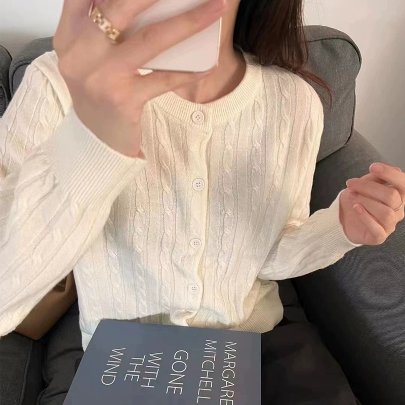 RL Ralph вышитый твист сплошной цвет вязаный свитер женский кардиган короткий топ Женская куртка Тонкий вязаный новый стиль