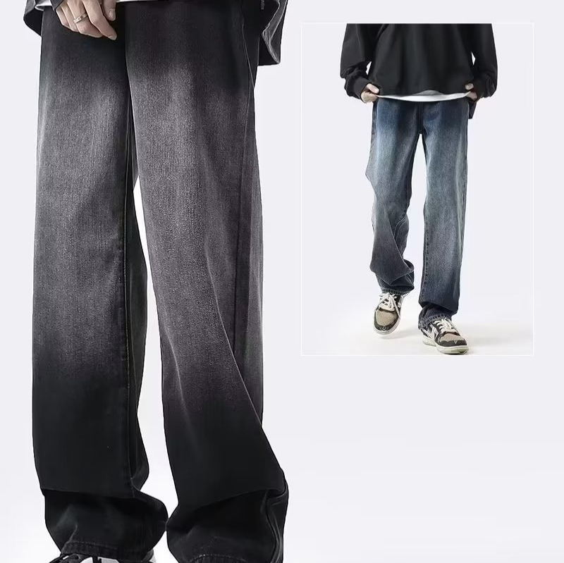 Estilo de Hong Kong hombres de moda verano nuevo estilo 2024 personalidad moda jeans hip-hop ins moda calle alta tendencia pantalones guapos