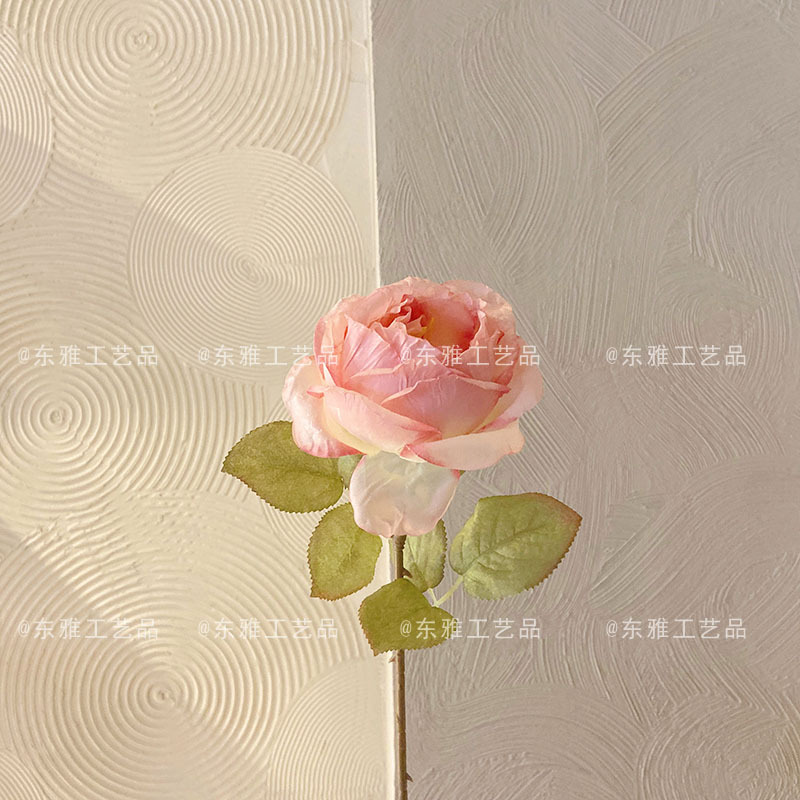 Borde de goma artificial retro transfronterizo Rosa quemado solo borde al horno flor falsa ramo de la boda borde quemado artificial Rose