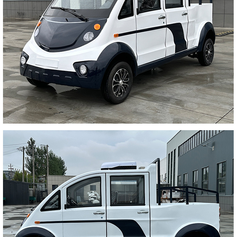 Manufacturer of Tourist Vehicles for Scenic Areas, Fully Enclosed 5-Seater Pickup Truck with Bucket for Factory Security Patrol, Property Management Electric Patrol Vehicle