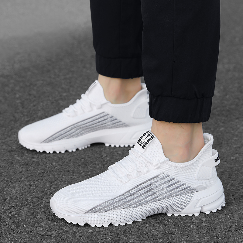 Große Größen Herrenschuhe Neue Marathon-Langstreckenlaufschuhe, atmungsaktive und leichte Laufschuhe Herren Flywoven Mesh Joggingschuhe_voghion.com