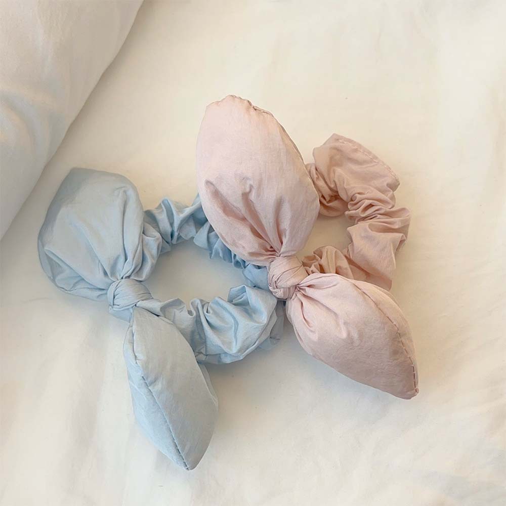 Hermosas orejas de conejo de algodón estereoscópico cuerdas de cabello dulce chica corazón rosa cola de caballo anillo de cabello nuevo cabello adornamiento para mujeres