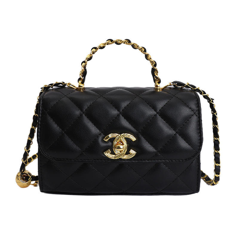 Bolso de mano de fragancia transfronteriza, moda de personalidad, bolso de hombro pequeño, bolso de cadena de rejilla inclinada de lujo ligero