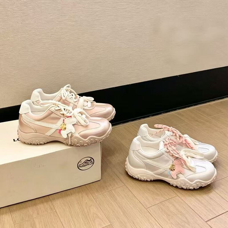 Original 5cm Height-Increasing Thick-Soled Sneakers with Pony Decoration, Casual Shoes, Running Shoes, Women's Racing Shoes