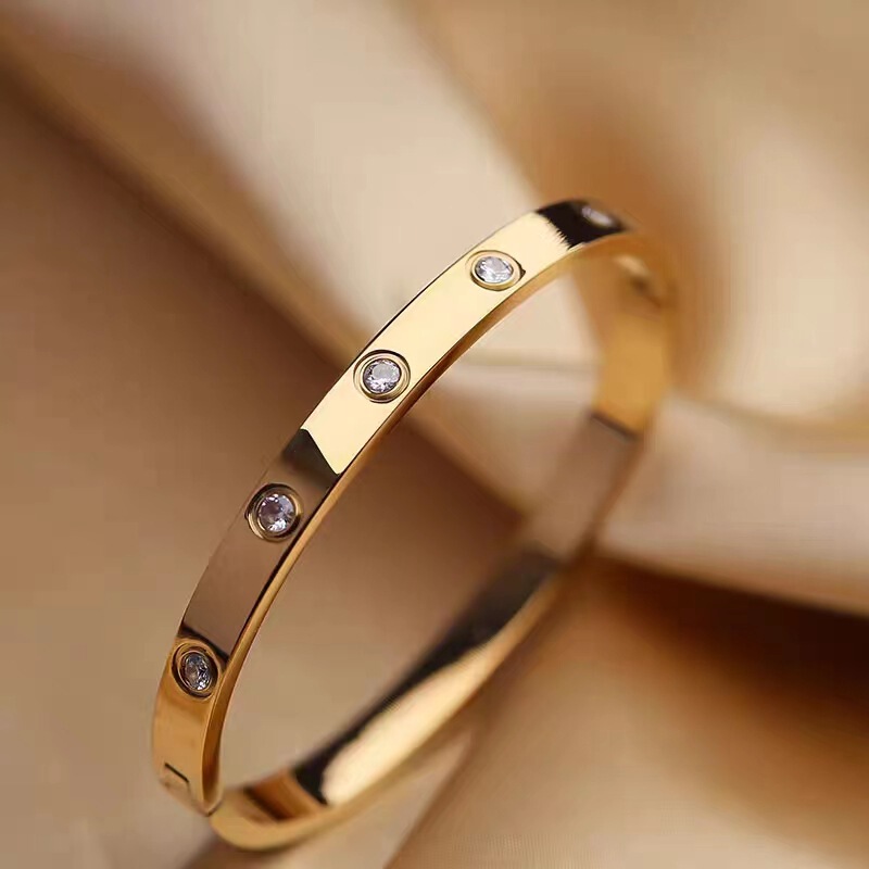 Huayue Cross-Border Popular Stainless Steel Bracelet for Women, Simple and Fashionable, Does Not Fade and Shows High-End Couple Matchinging Bracelets
