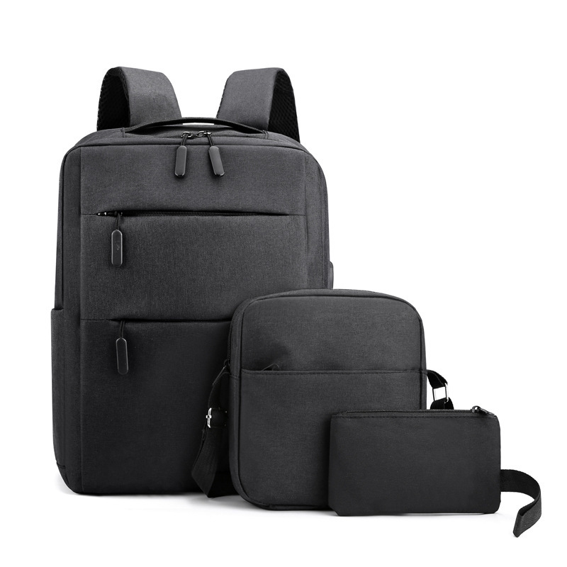 Bolsos de computadora USB transfronterizos tres piezas set mochila de viaje de negocios bolsa de almacenamiento de gran capacidad bolsa multifuncional para estudiantes