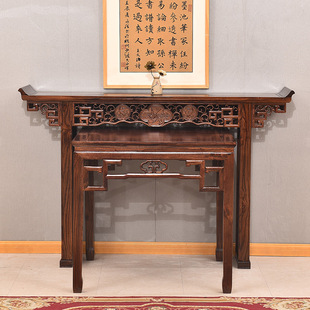 Rural Room Table Combination Buddhist Table Solid Wood Table Elm Ancient Ming and Qing Dynasties
