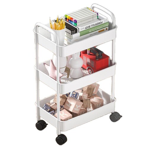 Small Cart Storage Rack Kitchen Floor Standing Bedroom Multi-layer Baby Bathroom Toilet Storage Shelf Modern Simple