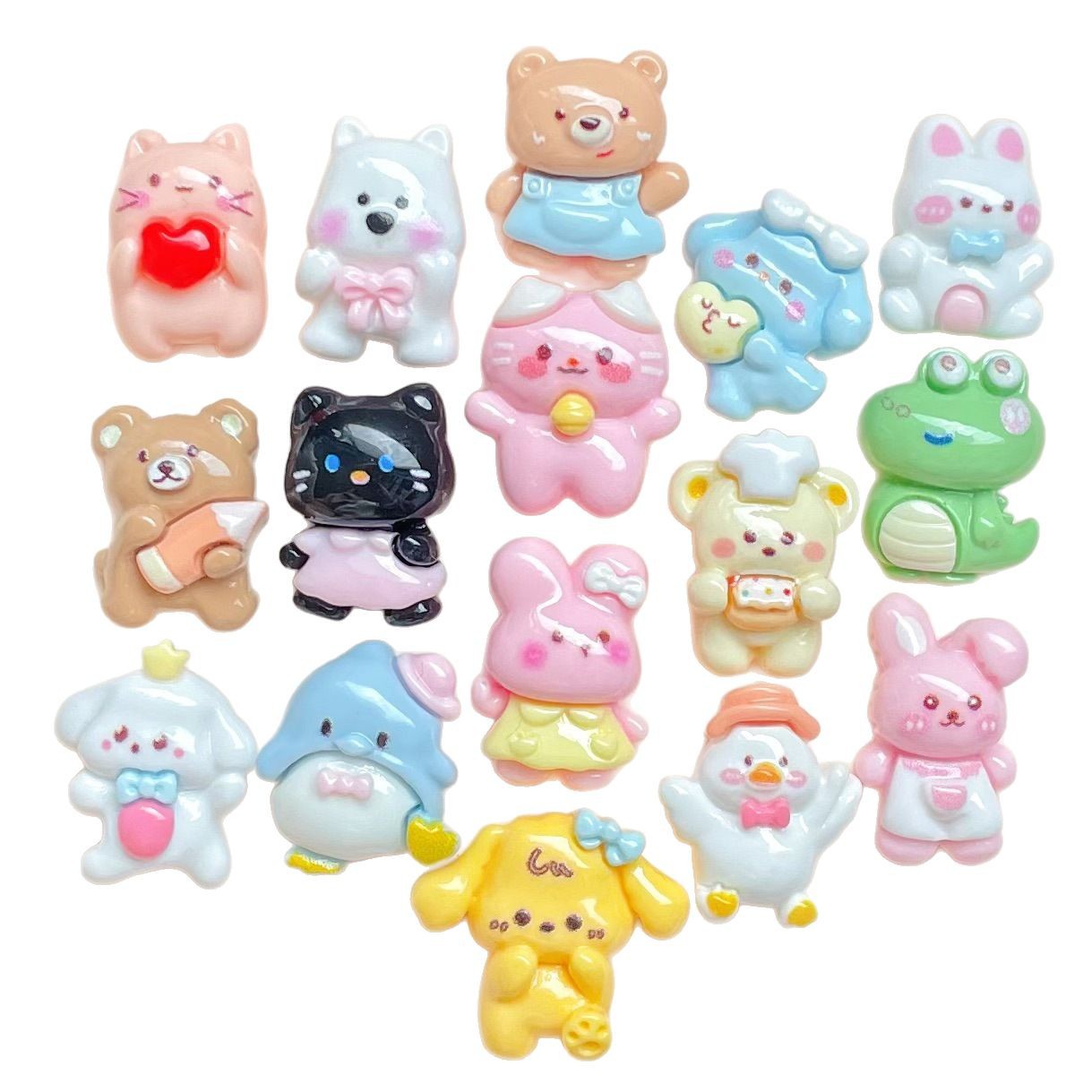 小さいサイズの動物の樹脂の部品の猫のウサギの恐竜の熊の装飾の材料のヘアピンの携帯のケースの靴の装飾のアクセサリ