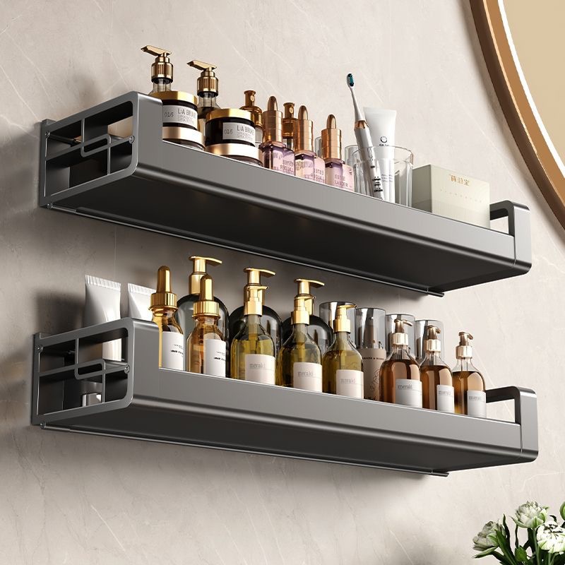Thickened Space Aluminum Storage Rack Bathroom Toilet Punch-Free Washbasin Wall-Mounted Toilet Storage Rack