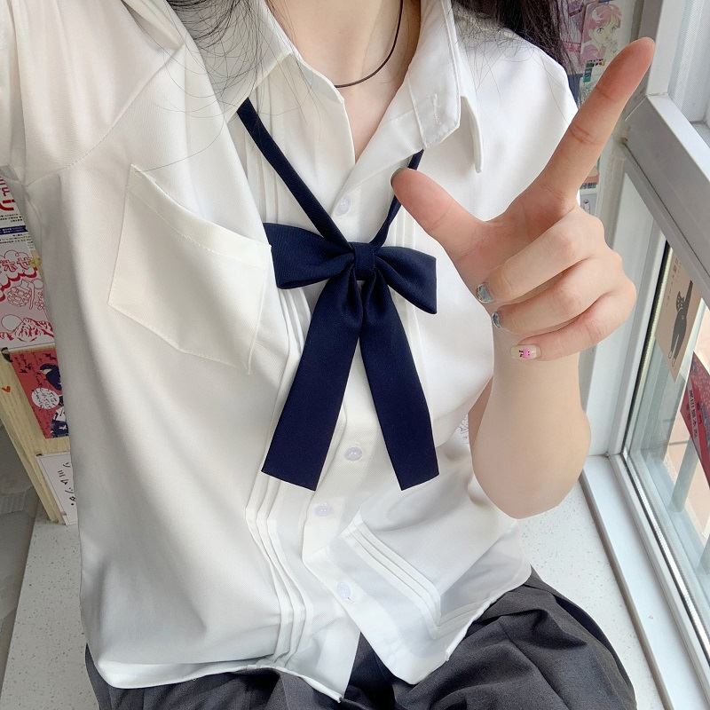 Organ Pleated JK Shirt Long-sleeved Short-sleeved Basic Student Uniform suit Summer College Style All-match White Shirt for Women Organ Pleated JK Shirt Long-sleeved Short-sleeved Basic Student Uniform suit Summer College Style All-match White Shirt for Women